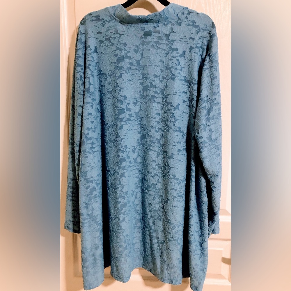 Susan Graver 3x Light Blue Burnout Cadigan - Picture 2 of 7